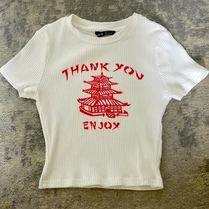 Shein “THANK YOU ENJOY” crop top